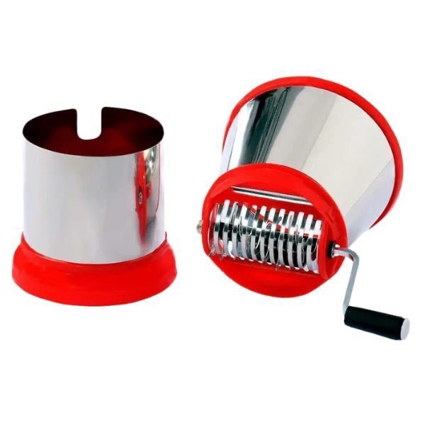 Red Stainless Steel Manual Food Chopper - 1 Pc for Effortless Food Preparation