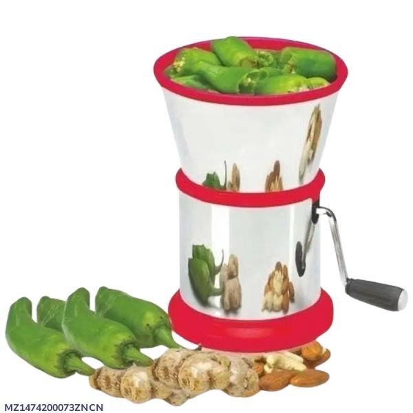 Red Stainless Steel Manual Food Chopper - 1 Pc for Effortless Food Preparation